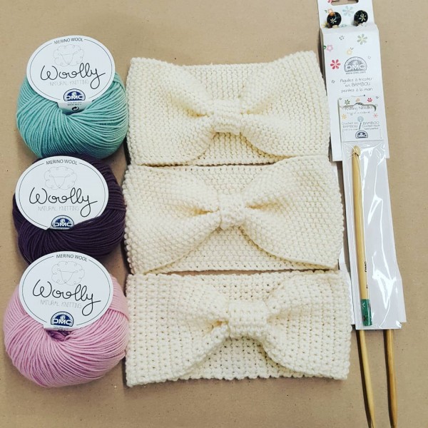 headband wooly DMC tricot crochet