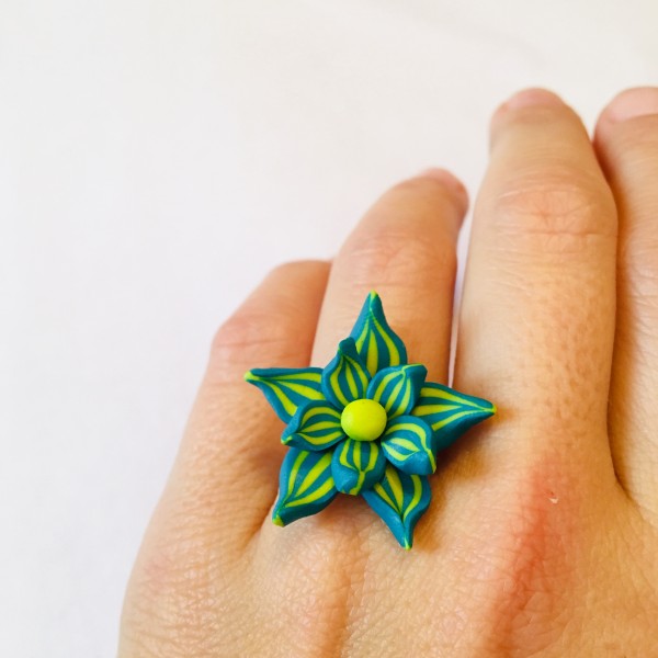 Bague Fimo fleur